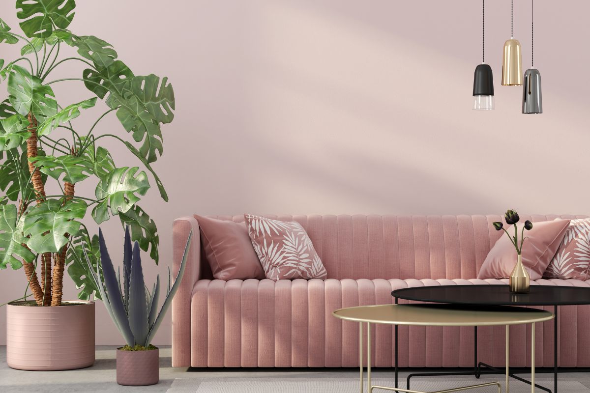 Pale Pink Light Living Rooms